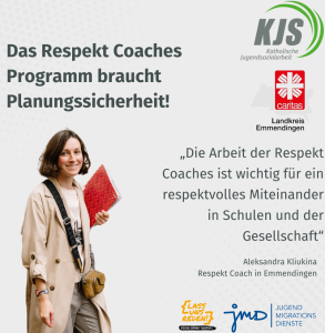 Eine Respekt Coachin erklärt die Wichtigkeit des Programms.